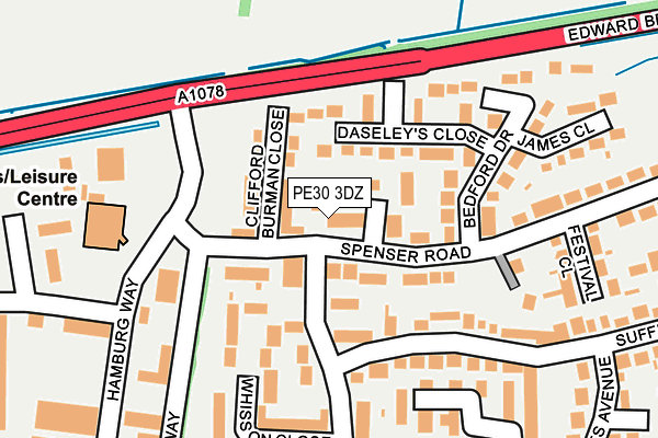 PE30 3DZ map - OS OpenMap – Local (Ordnance Survey)