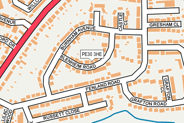 PE30 3HE map - OS OpenMap – Local (Ordnance Survey)