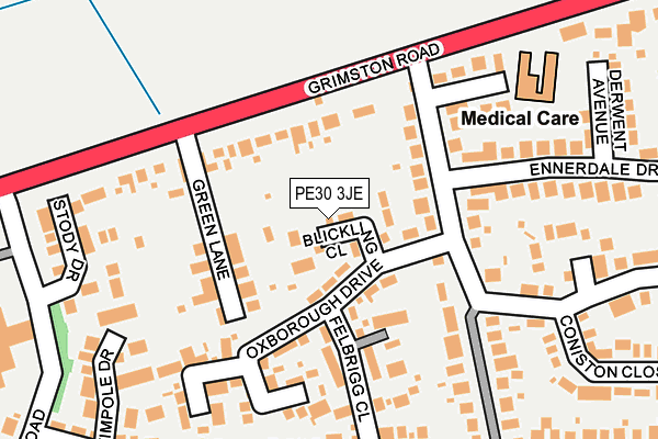 PE30 3JE map - OS OpenMap – Local (Ordnance Survey)