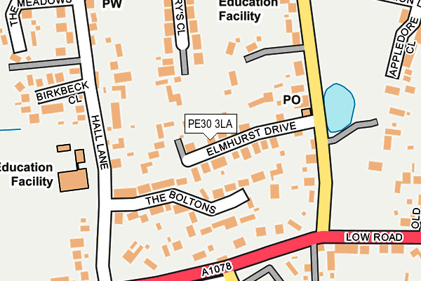 PE30 3LA map - OS OpenMap – Local (Ordnance Survey)