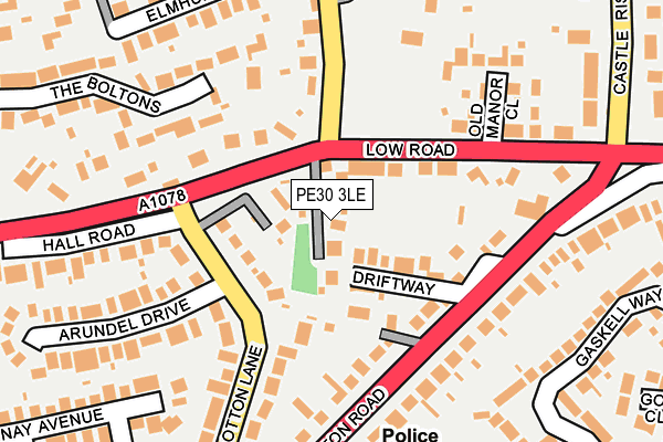 PE30 3LE map - OS OpenMap – Local (Ordnance Survey)