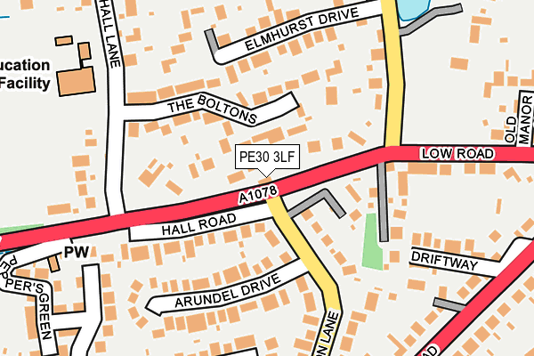 PE30 3LF map - OS OpenMap – Local (Ordnance Survey)
