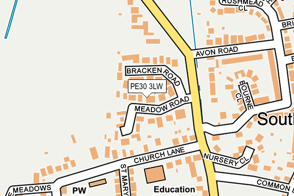 PE30 3LW map - OS OpenMap – Local (Ordnance Survey)