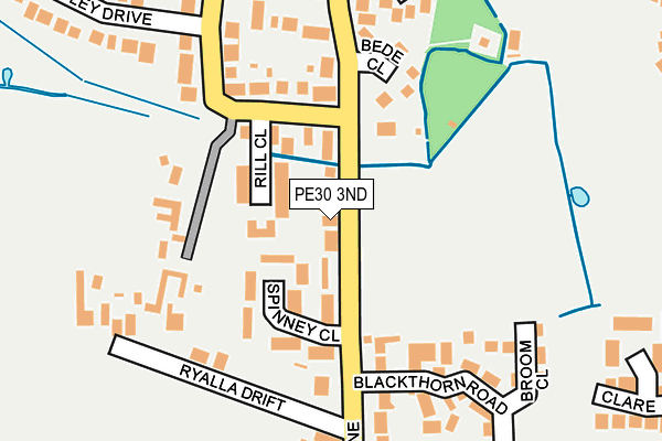 PE30 3ND map - OS OpenMap – Local (Ordnance Survey)
