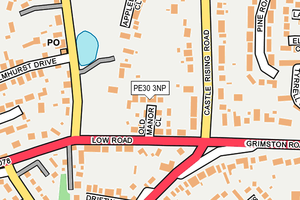 PE30 3NP map - OS OpenMap – Local (Ordnance Survey)