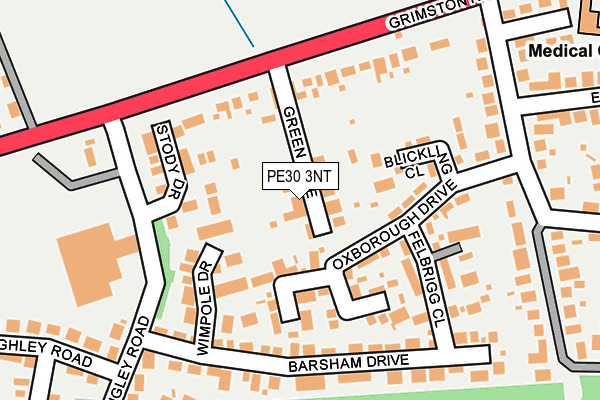 PE30 3NT map - OS OpenMap – Local (Ordnance Survey)