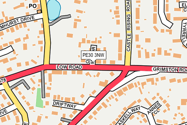 PE30 3NW map - OS OpenMap – Local (Ordnance Survey)