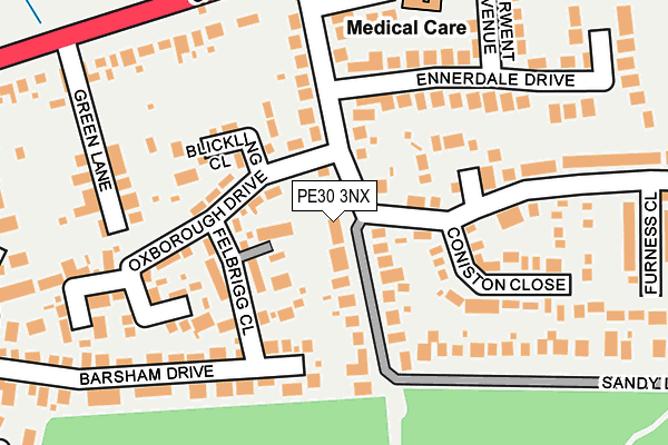PE30 3NX map - OS OpenMap – Local (Ordnance Survey)