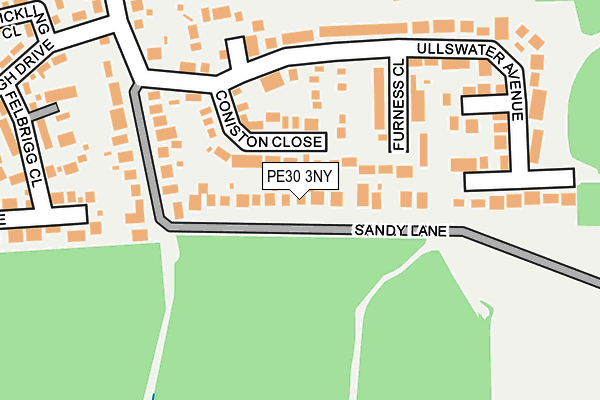 PE30 3NY map - OS OpenMap – Local (Ordnance Survey)