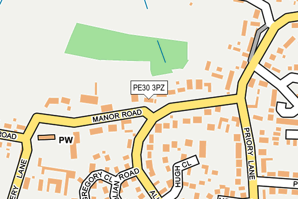 PE30 3PZ map - OS OpenMap – Local (Ordnance Survey)