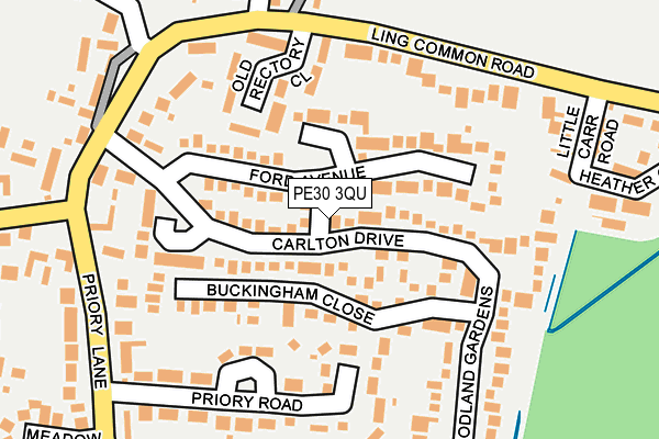PE30 3QU map - OS OpenMap – Local (Ordnance Survey)