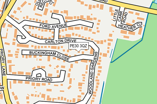 PE30 3QZ map - OS OpenMap – Local (Ordnance Survey)