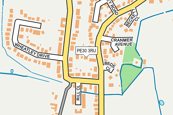 PE30 3RU map - OS OpenMap – Local (Ordnance Survey)