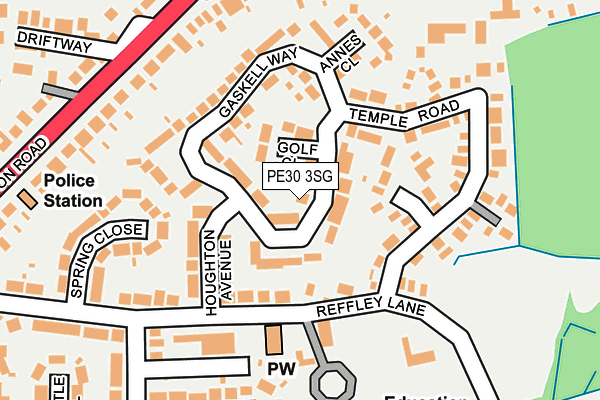 PE30 3SG map - OS OpenMap – Local (Ordnance Survey)