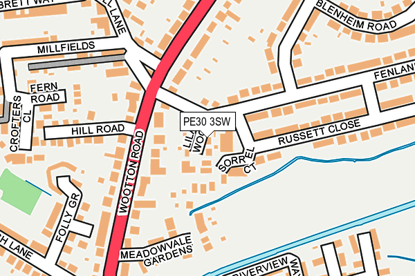 PE30 3SW map - OS OpenMap – Local (Ordnance Survey)