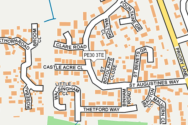 PE30 3TE map - OS OpenMap – Local (Ordnance Survey)