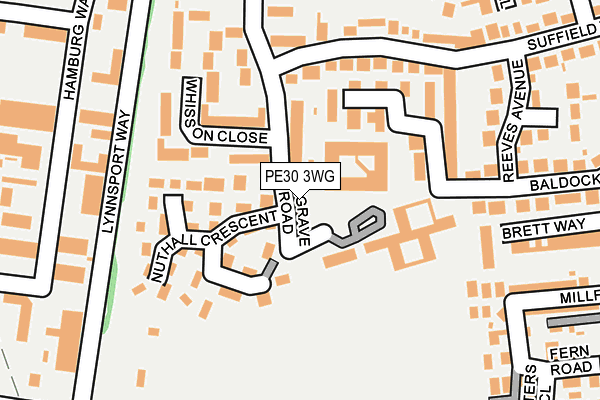 PE30 3WG map - OS OpenMap – Local (Ordnance Survey)