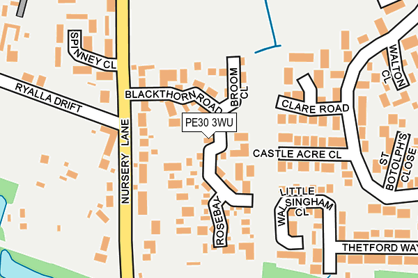 PE30 3WU map - OS OpenMap – Local (Ordnance Survey)