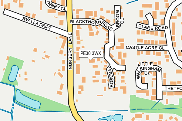 PE30 3WX map - OS OpenMap – Local (Ordnance Survey)
