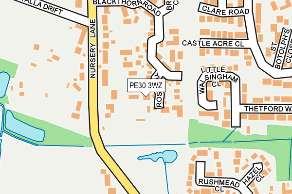 PE30 3WZ map - OS OpenMap – Local (Ordnance Survey)