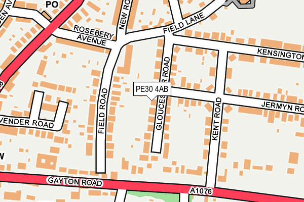 PE30 4AB map - OS OpenMap – Local (Ordnance Survey)