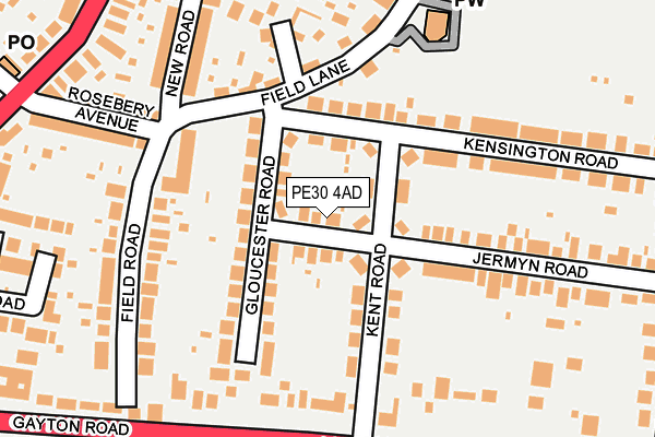PE30 4AD map - OS OpenMap – Local (Ordnance Survey)