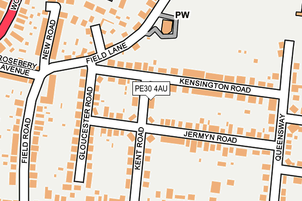 PE30 4AU map - OS OpenMap – Local (Ordnance Survey)