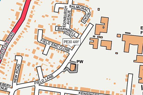 PE30 4AY map - OS OpenMap – Local (Ordnance Survey)