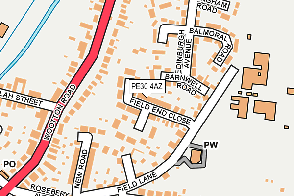 PE30 4AZ map - OS OpenMap – Local (Ordnance Survey)