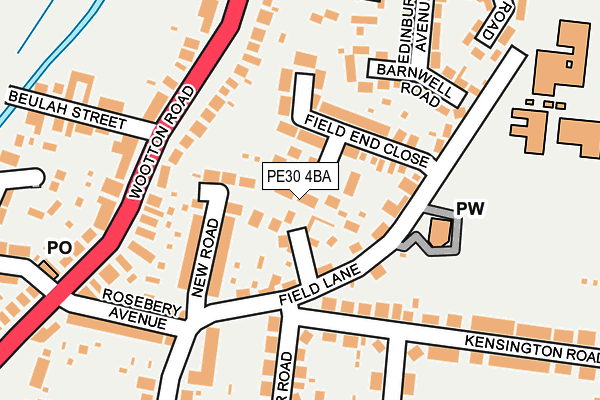 PE30 4BA map - OS OpenMap – Local (Ordnance Survey)