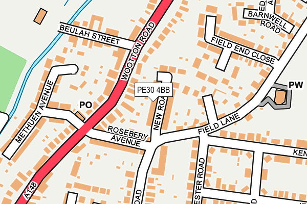 PE30 4BB map - OS OpenMap – Local (Ordnance Survey)