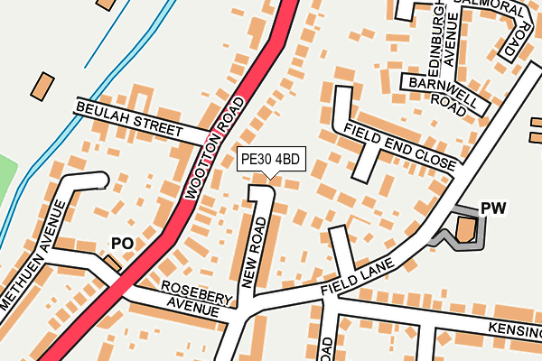 PE30 4BD map - OS OpenMap – Local (Ordnance Survey)