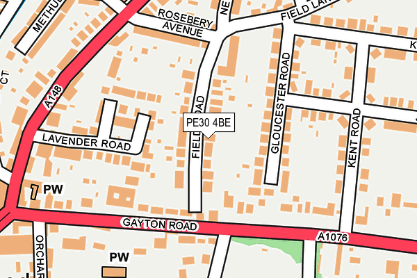 PE30 4BE map - OS OpenMap – Local (Ordnance Survey)