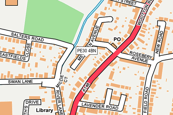 PE30 4BN map - OS OpenMap – Local (Ordnance Survey)