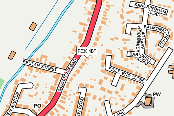 PE30 4BT map - OS OpenMap – Local (Ordnance Survey)