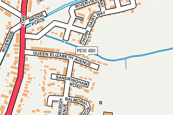 PE30 4BX map - OS OpenMap – Local (Ordnance Survey)