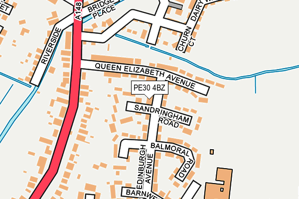 PE30 4BZ map - OS OpenMap – Local (Ordnance Survey)