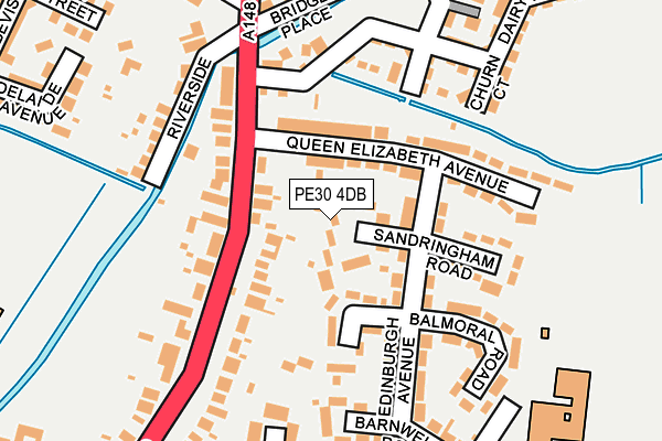 PE30 4DB map - OS OpenMap – Local (Ordnance Survey)