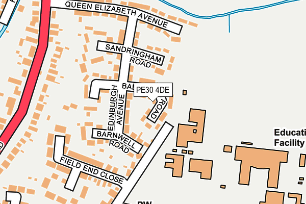 PE30 4DE map - OS OpenMap – Local (Ordnance Survey)
