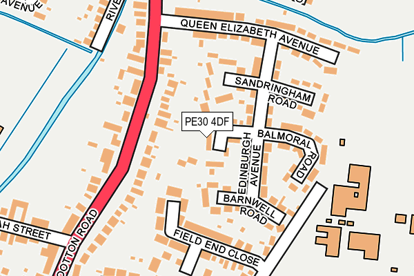 PE30 4DF map - OS OpenMap – Local (Ordnance Survey)