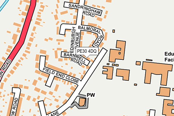 PE30 4DQ map - OS OpenMap – Local (Ordnance Survey)