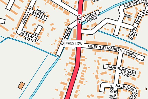 PE30 4DW map - OS OpenMap – Local (Ordnance Survey)