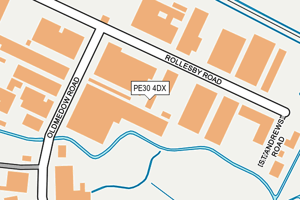 PE30 4DX map - OS OpenMap – Local (Ordnance Survey)