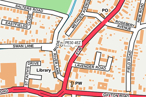 PE30 4EZ map - OS OpenMap – Local (Ordnance Survey)