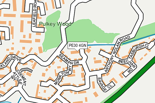PE30 4GN map - OS OpenMap – Local (Ordnance Survey)