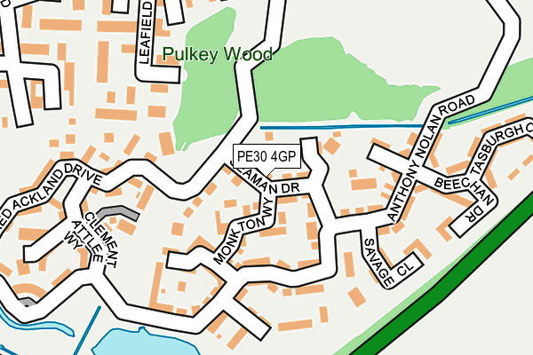 PE30 4GP map - OS OpenMap – Local (Ordnance Survey)
