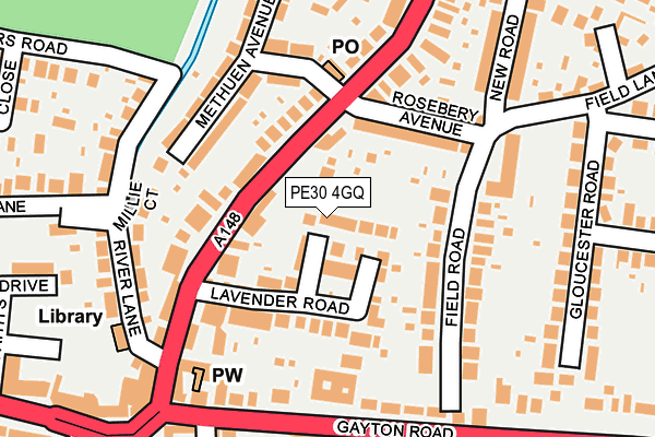 PE30 4GQ map - OS OpenMap – Local (Ordnance Survey)