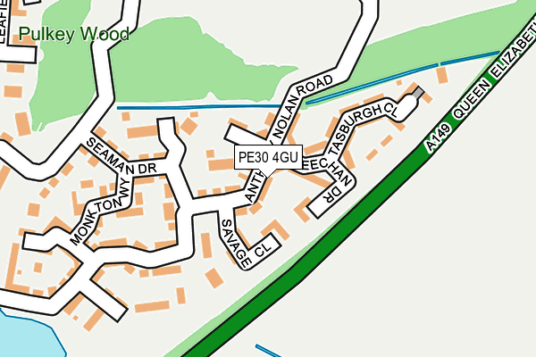 PE30 4GU map - OS OpenMap – Local (Ordnance Survey)
