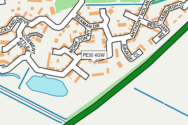PE30 4GW map - OS OpenMap – Local (Ordnance Survey)