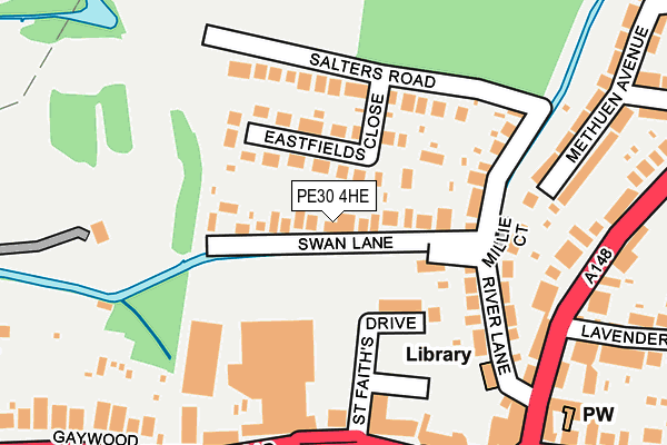 PE30 4HE map - OS OpenMap – Local (Ordnance Survey)